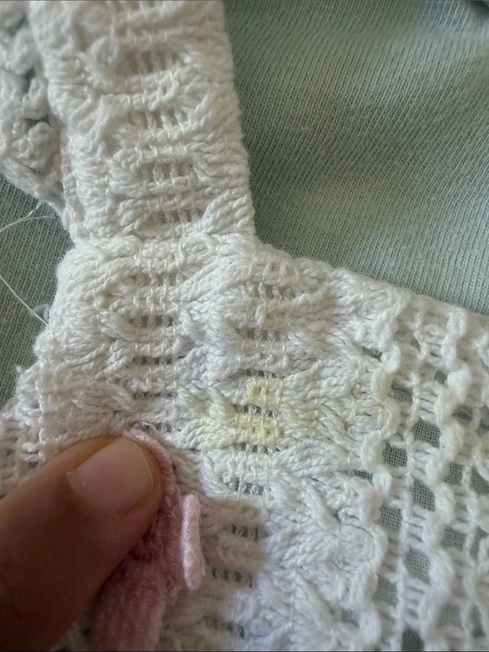 White Crochet Floral Romper with Mint Tee 9-12months